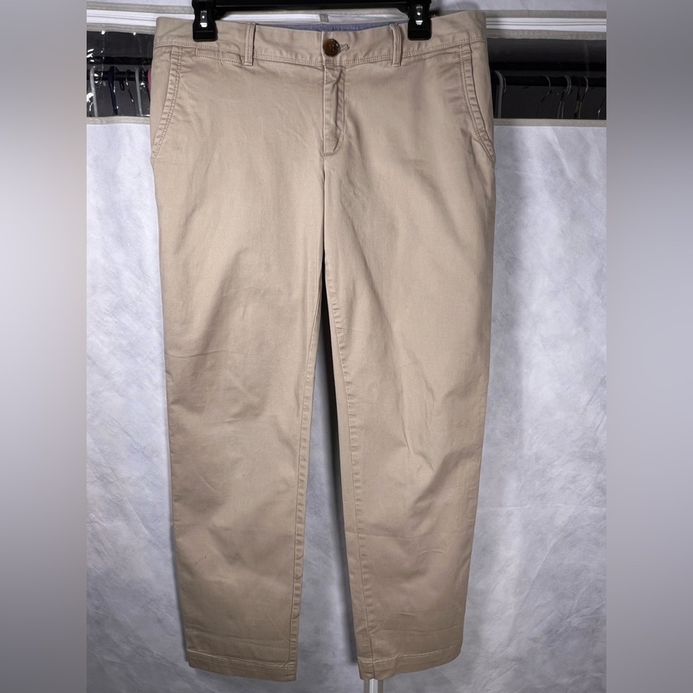 Banana Republic Womens City Chino Pants Beige Straight Leg Size 6